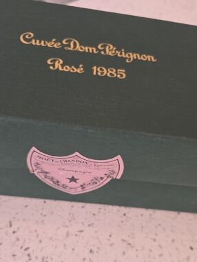 BOX ONLY Dom Pérignon Rosé 1985 Decorative Gift Box - Green & Pink